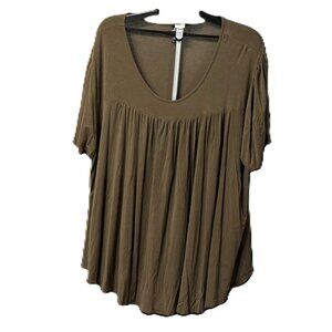 Women's Allegrace Plus Size Tops Tunic Short Sleeve Crew Neck Casual Shirt - 4X